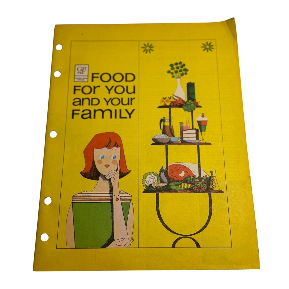 VTG General Foods Cookbook Food For You and Your Family Yellow Retro Mid Century
